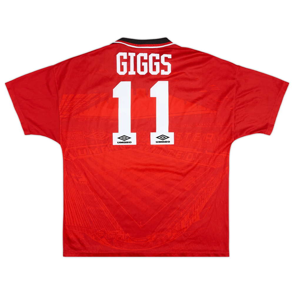1993/94 Manchester United Ryan Giggs #11 Retro Football Jersey Retro Vibe Jersey