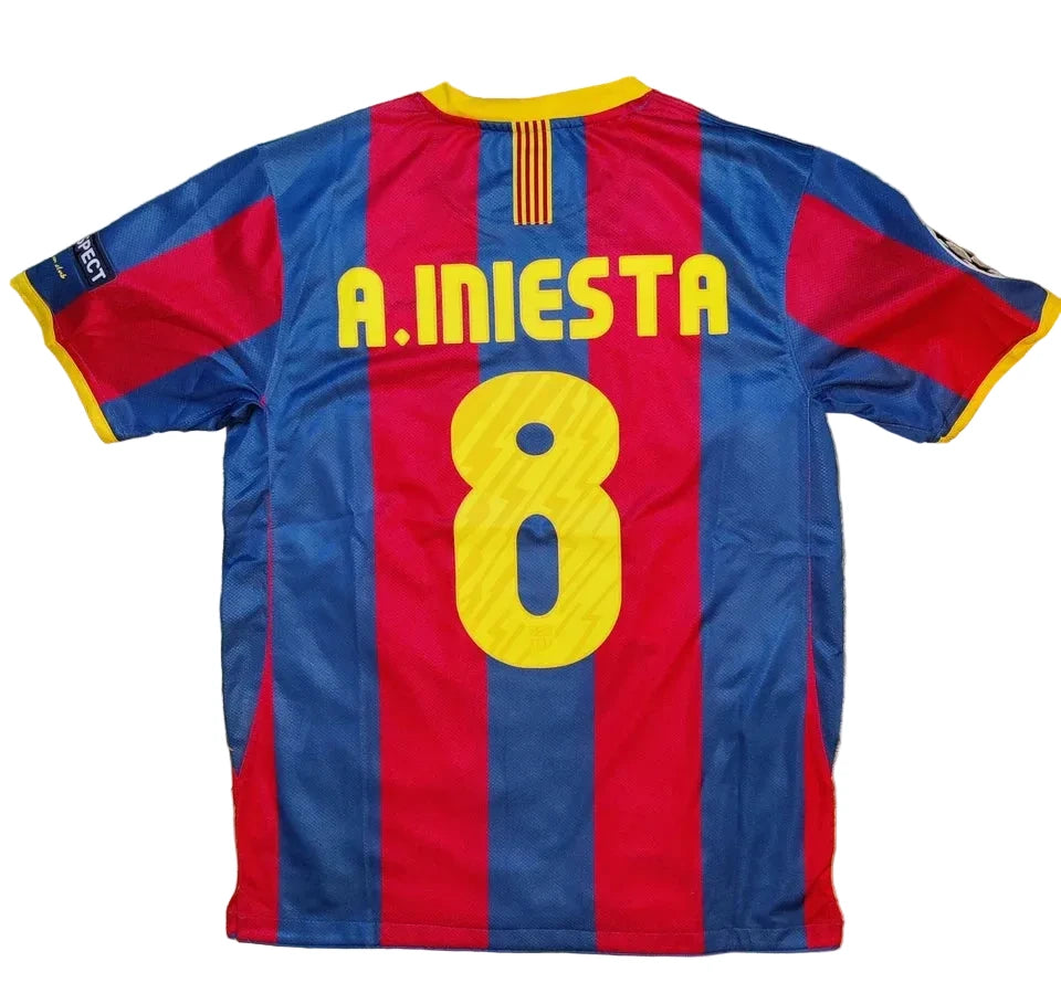Barcelona FC Home Iniesta #8 2010/11 UCL Final Soccer Jersey Retro Vibe Jersey