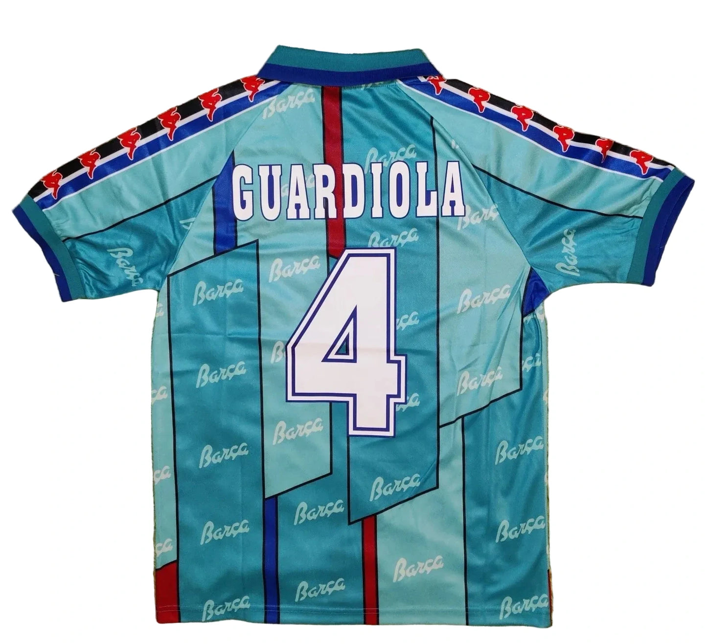 Barcelona FC 1995/97 Guardiola #4 Retro Soccer Jersey Retro Vibe Jersey