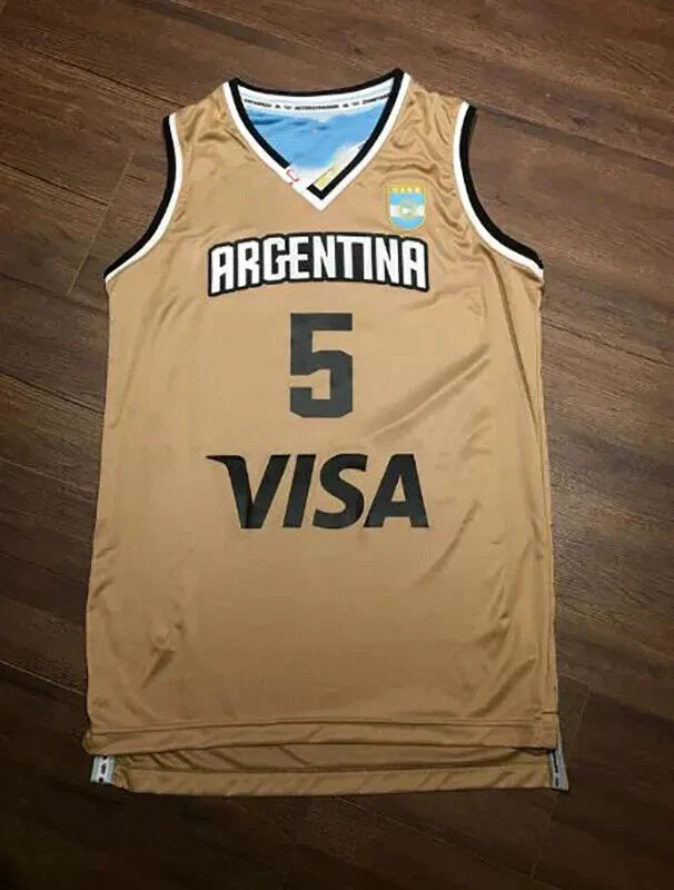 2016 Manu Ginobili #5 Argentina Basketball Jersey