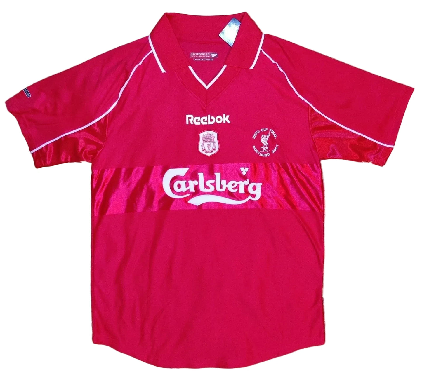 2001 Steven Gerrard #17 Liverpool UEFA Cup Final Soccer Jersey Retro Vibe Jersey
