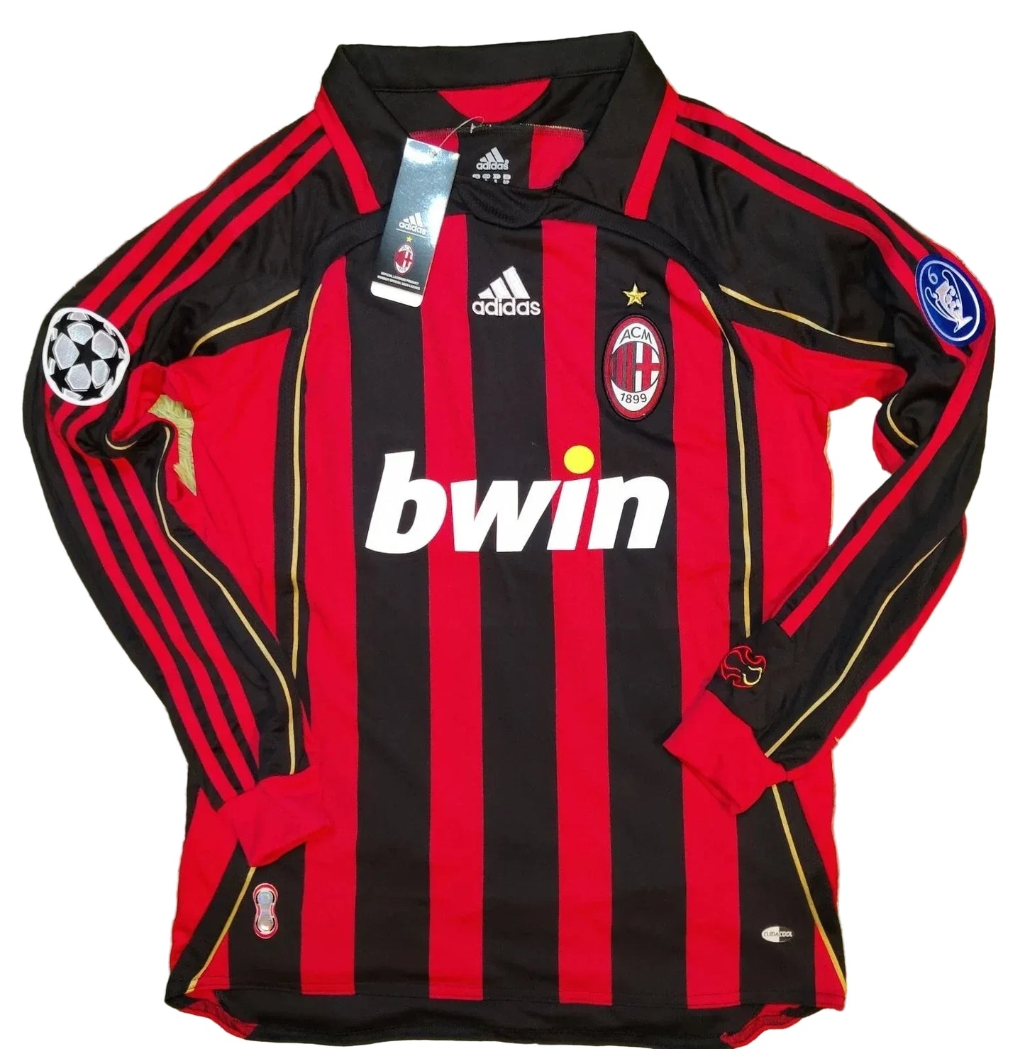 Throwback 2006/07 Kaka #22 AC Milan Long Sleeve Soccer Jersey Retro Vibe Jersey