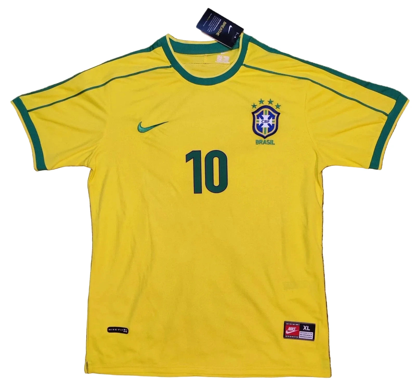 1998 Vintage Rivaldo #10 Brazil Team Soccer Retro Jersey Retro Vibe Jersey
