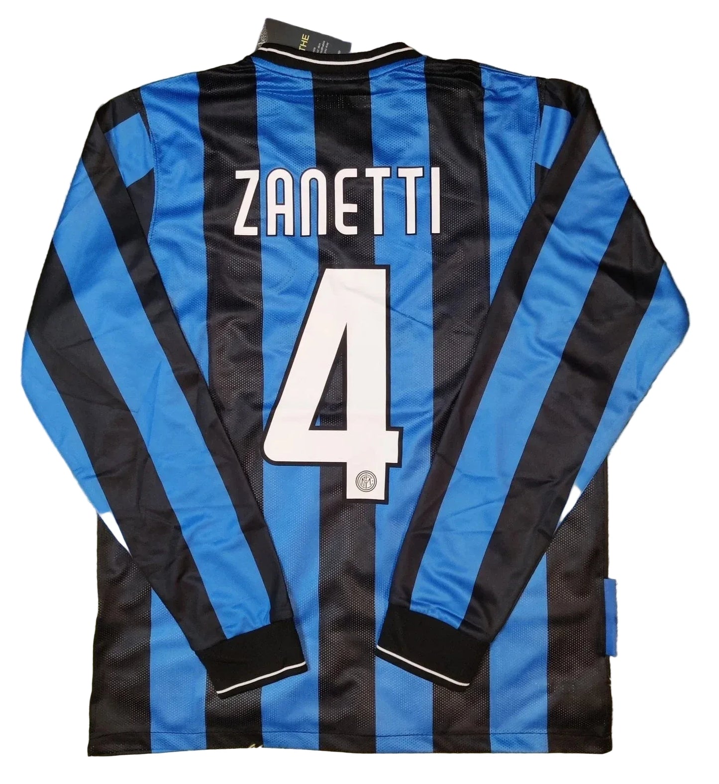 Throwback 2009 Javier Zanetti #4 Inter Milan Home Soccer Jersey Retro Vibe Jersey