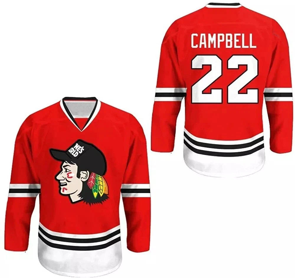 90s Charlie Campbell #22 Wayne's World Hockey Jersey