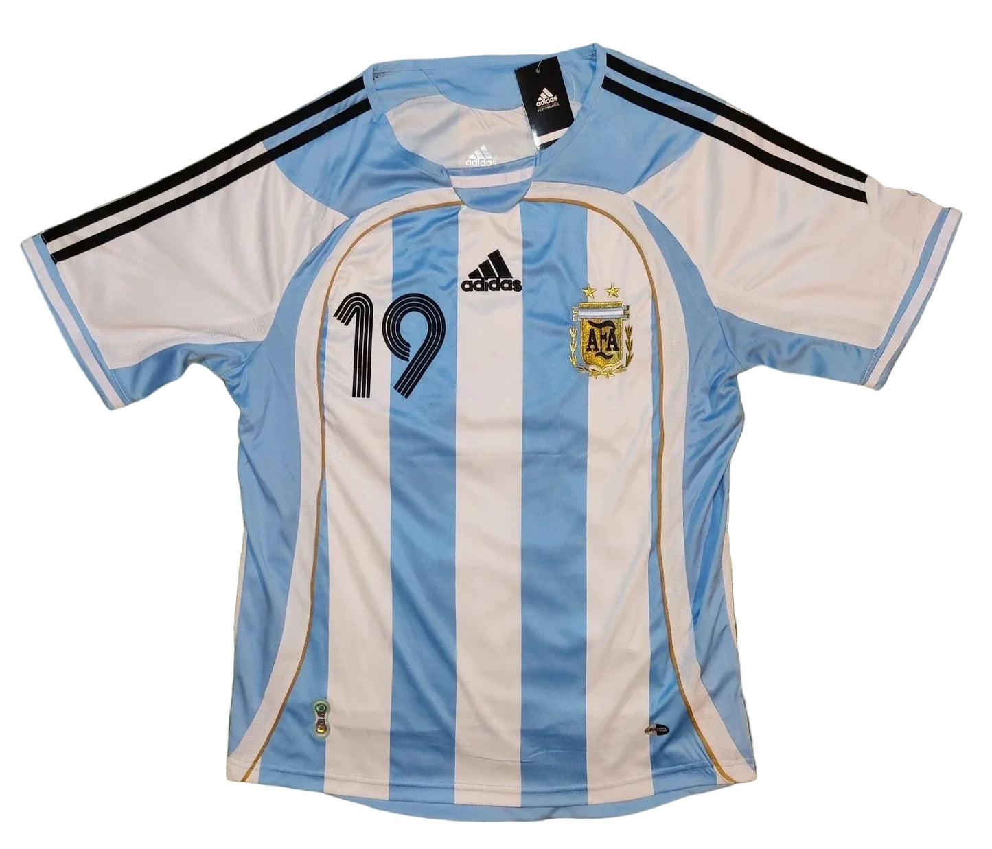 Throwback 2006 Lionel Messi #19 Argentina Home Soccer Jersey Retro Vibe Jersey