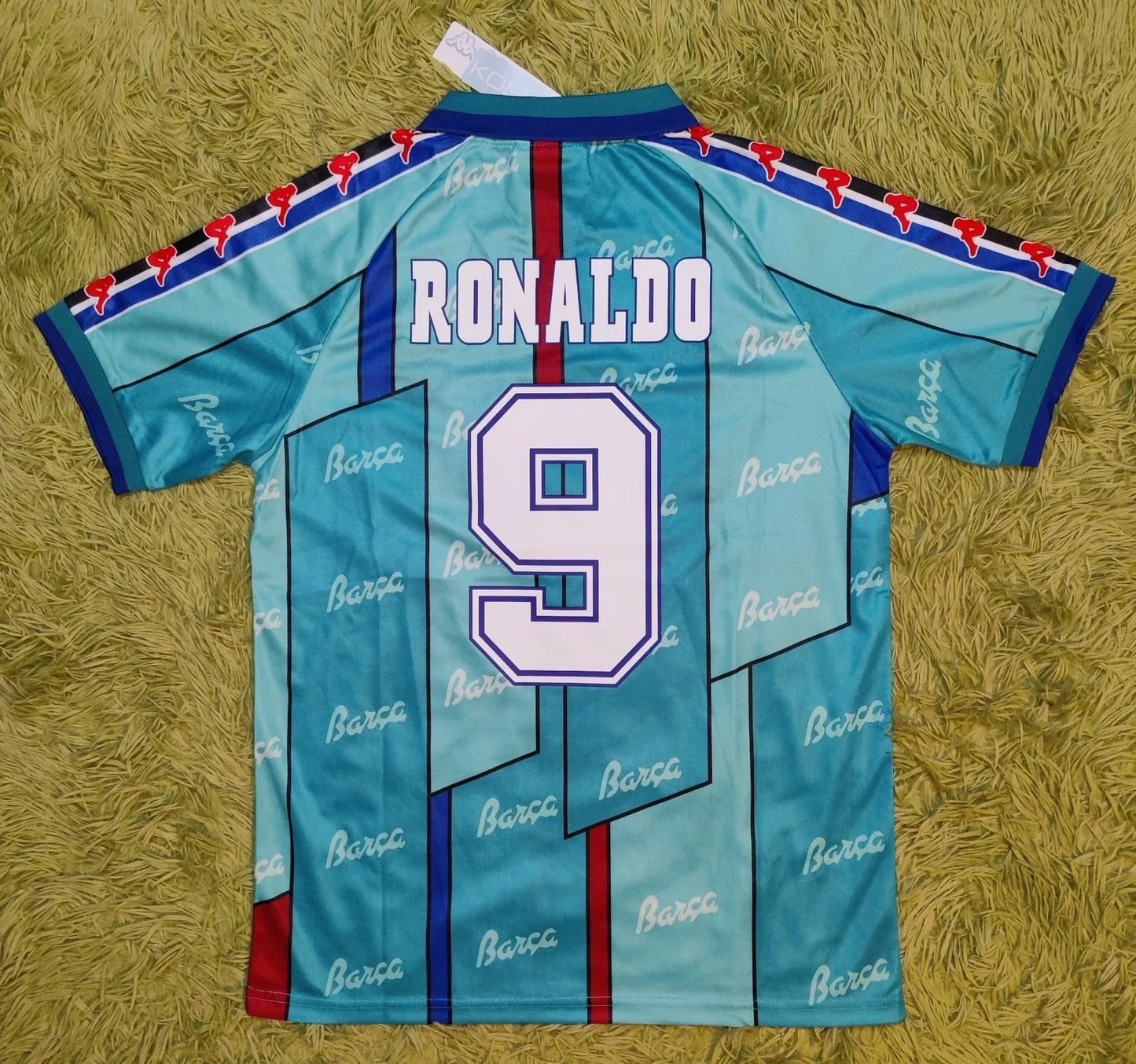 1996/97 Ronaldo #9 Barcelona Away Soccer Jersey