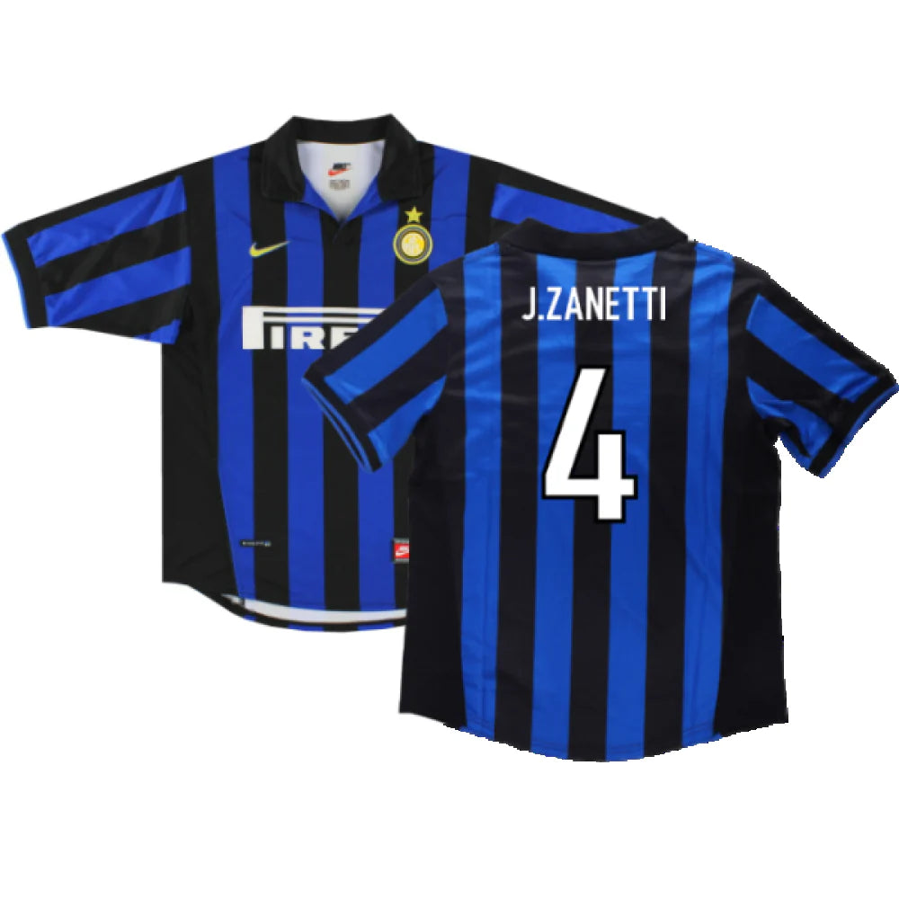 1997/98 Inter Milan Javier Zanetti #4 Retro Football Jersey Retro Vibe Jersey