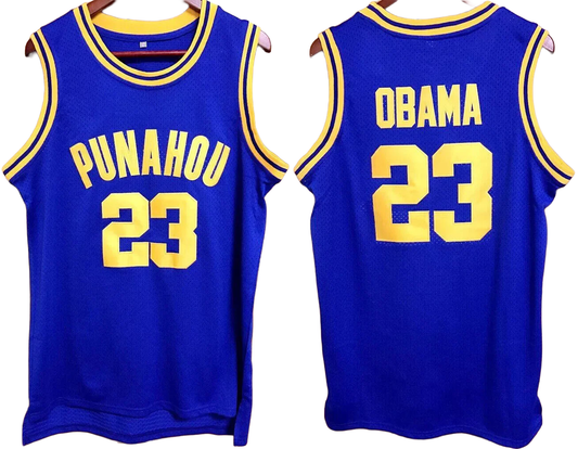1991 Barack Obama #23 Punahou High School Basketball Jersey Retro Vibe Jersey