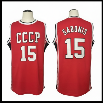 1992 Arvydas Sabonis #15 Soviet Union Retro Basketball Jersey Retro Vibe Jersey