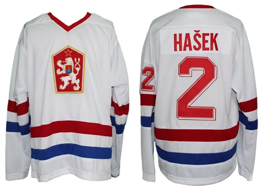1998 Dominik Hasek #2 Czech Republic Vintage Hockey Jersey Retro Vibe Jersey