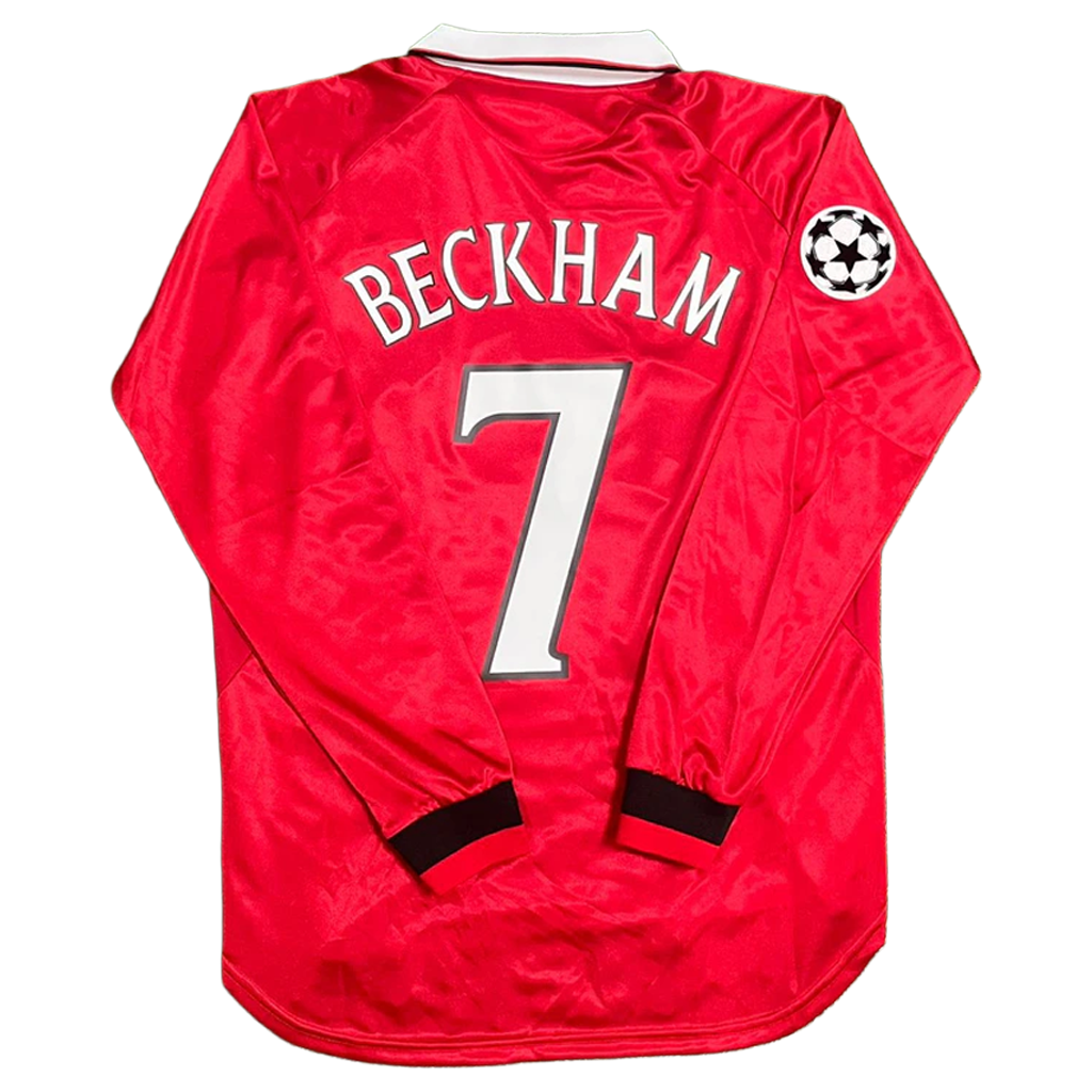 1998/99 Manchester United David Beckham #7 Champions League Retro Football Jersey Retro Vibe Jersey