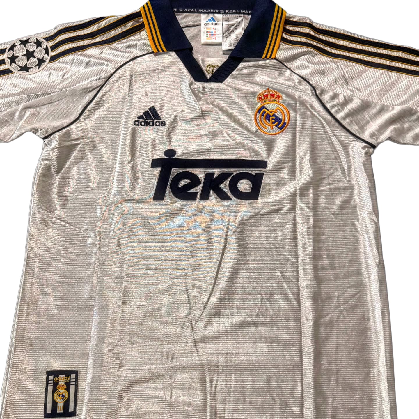 Fernando Redondo #6 Real Madrid 1999/00 home retro football jersey back view