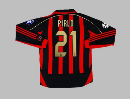 2006/07 AC Milan Andrea Pirlo #21 long sleeve retro football jersey front view