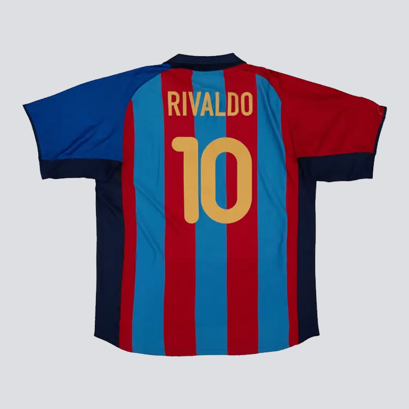 2000/01 FC Barcelona Rivaldo #11 Retro Football Jersey Retro Vibe Jersey