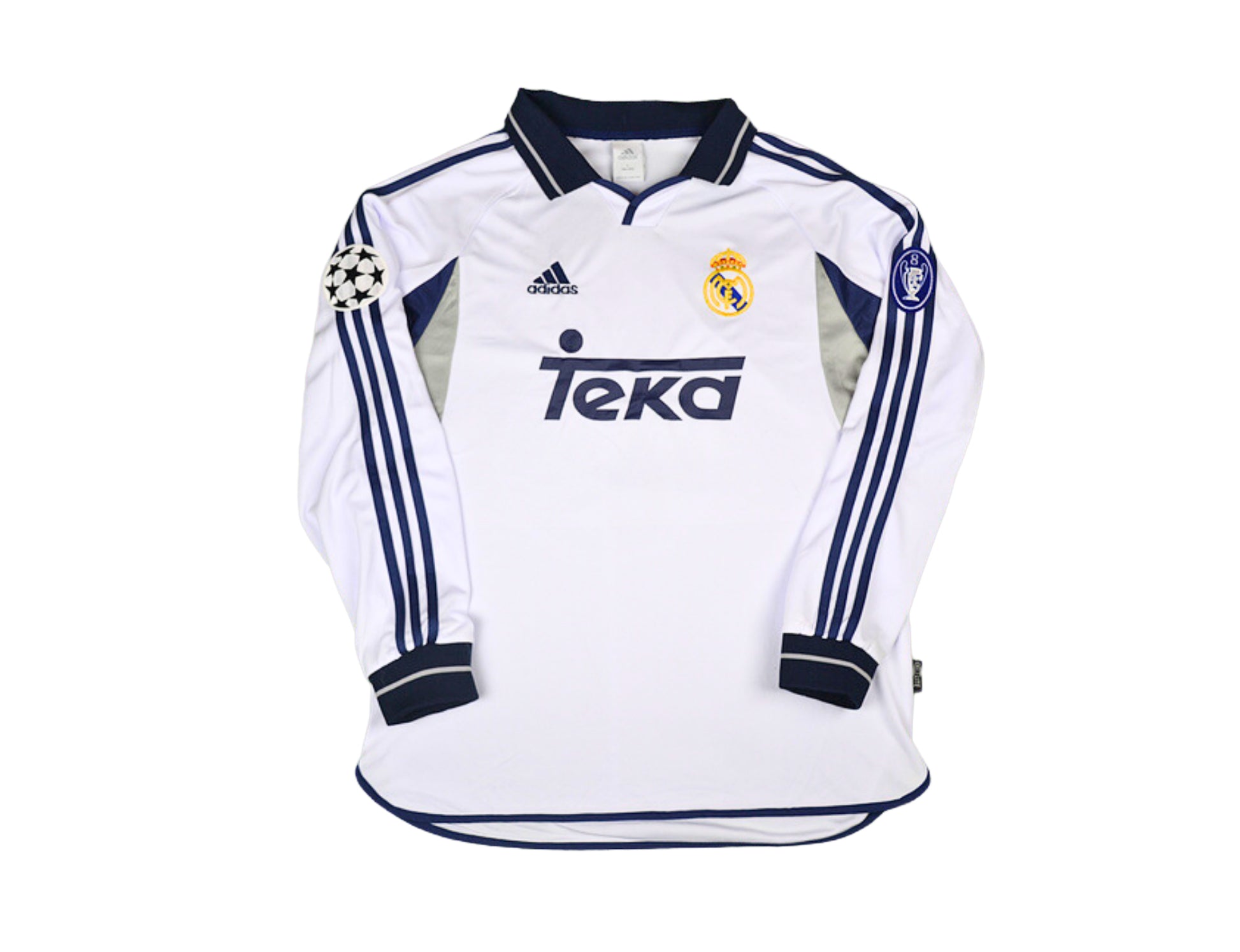 Luís Figo #10 Real Madrid 2000/01 home retro football jersey back view
