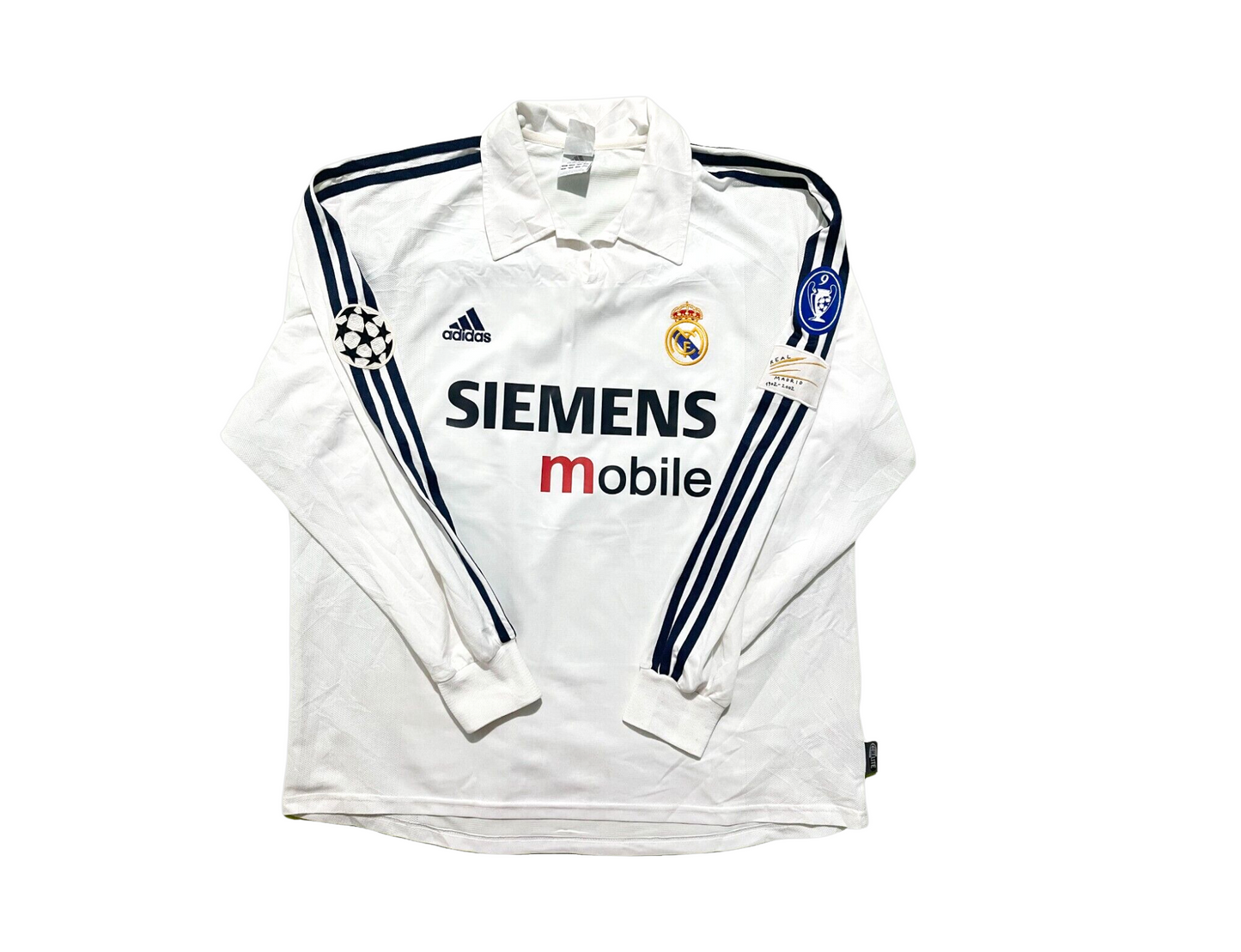 Zidane #5 Real Madrid 2001/02 long sleeve retro football jersey back view