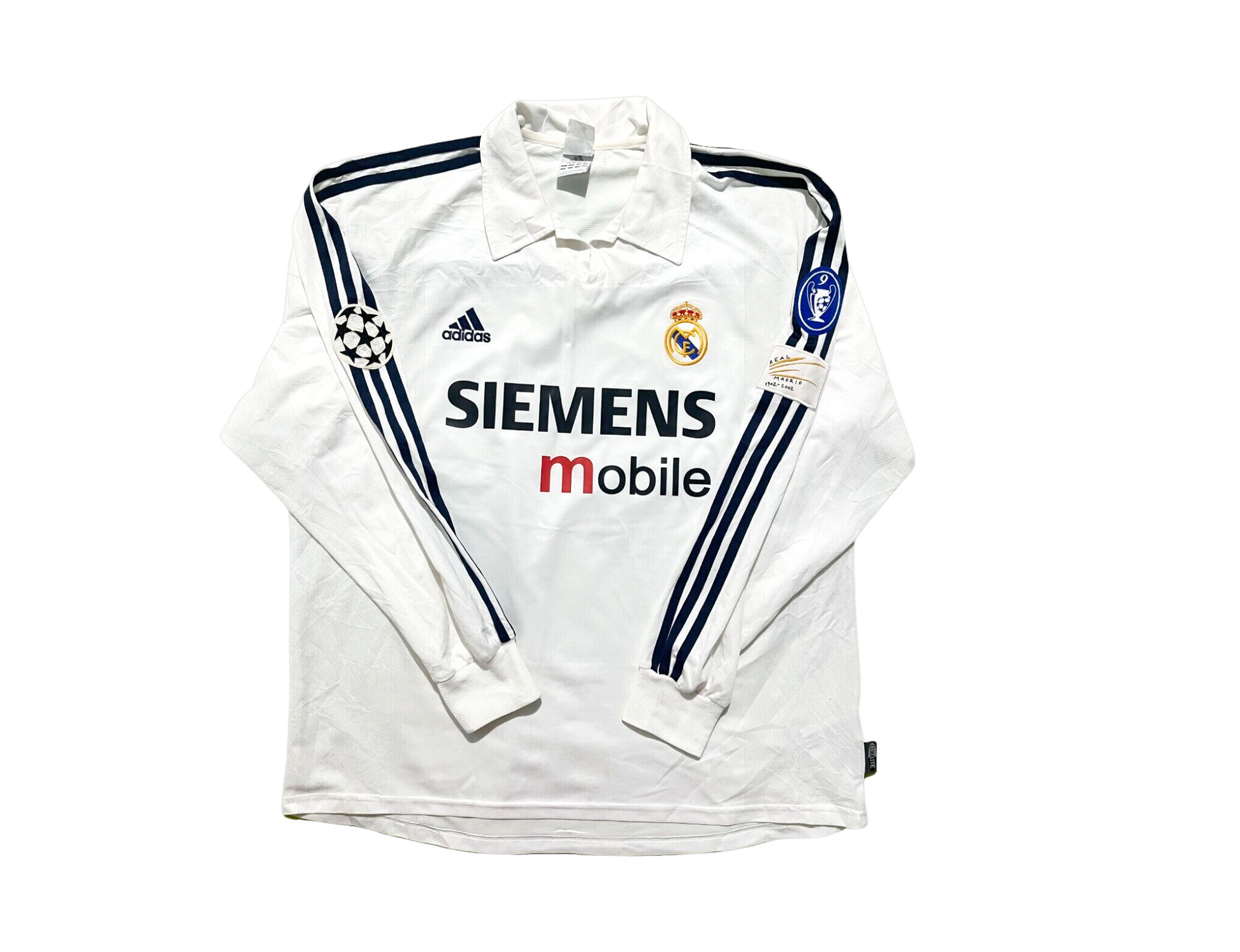 Zidane #5 Real Madrid 2001/02 long sleeve retro football jersey back view