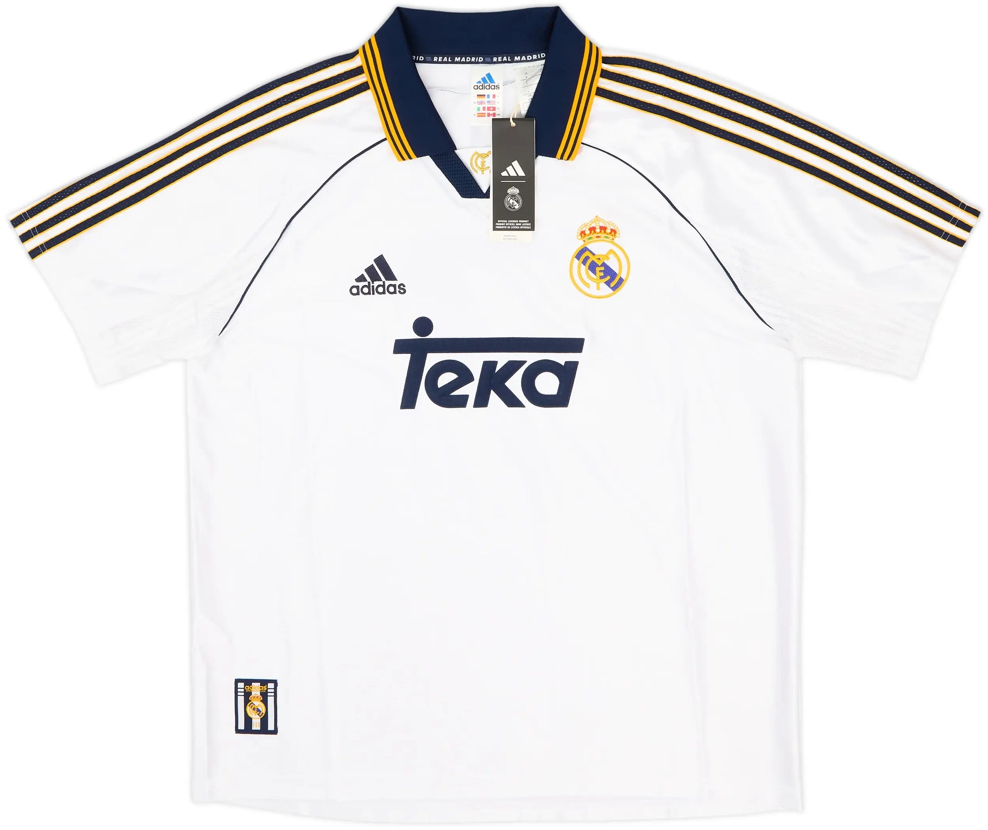 Raúl #7 Real Madrid 1997/98 home retro football jersey back view