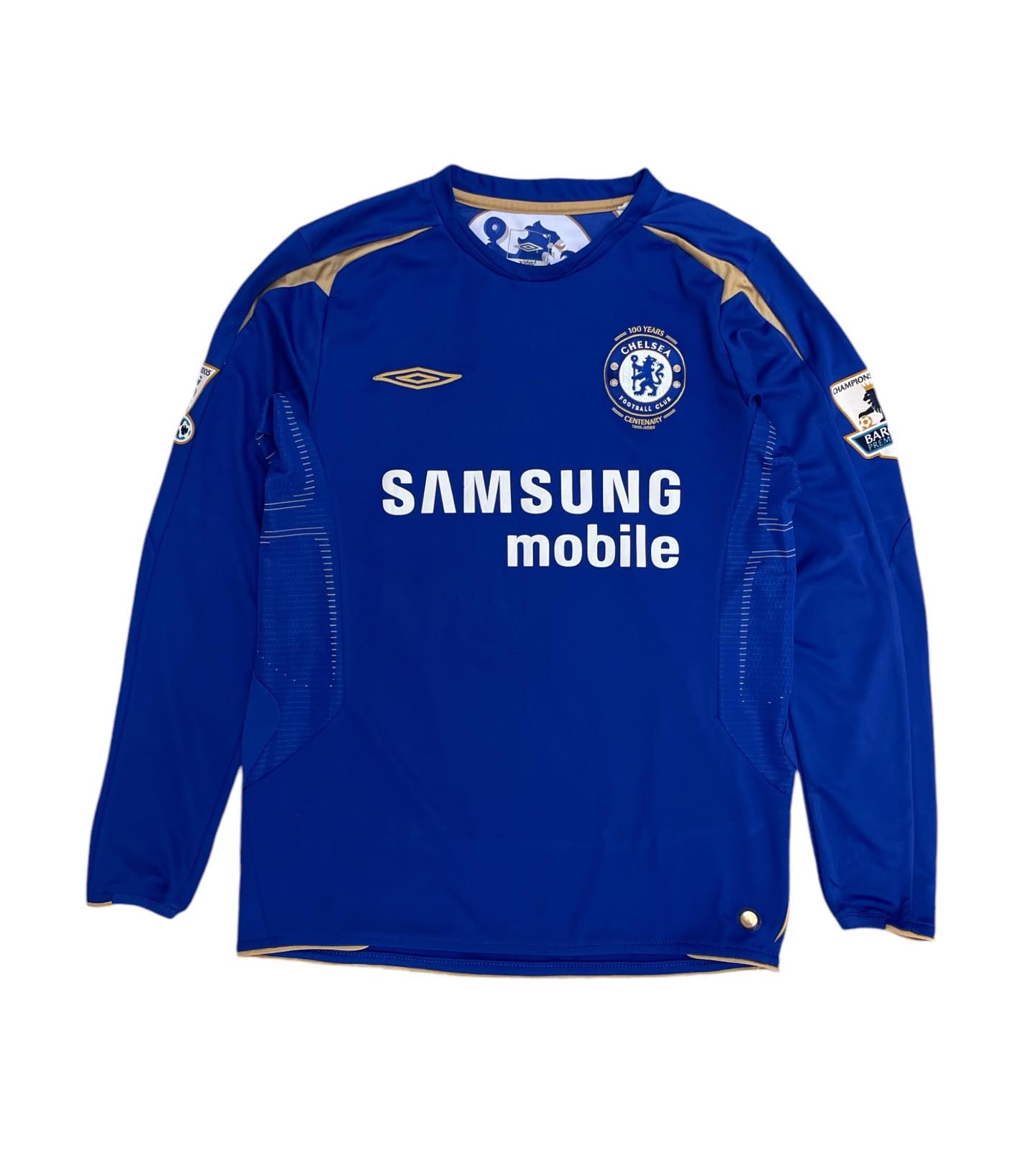 Frank Lampard #8 Chelsea 2004/05 home long sleeve retro football jersey back view