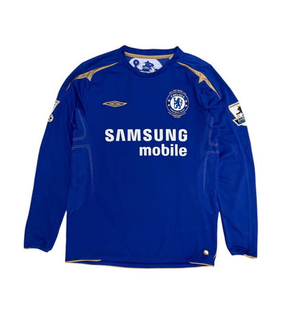 Frank Lampard #8 Chelsea 2004/05 home long sleeve retro football jersey back view