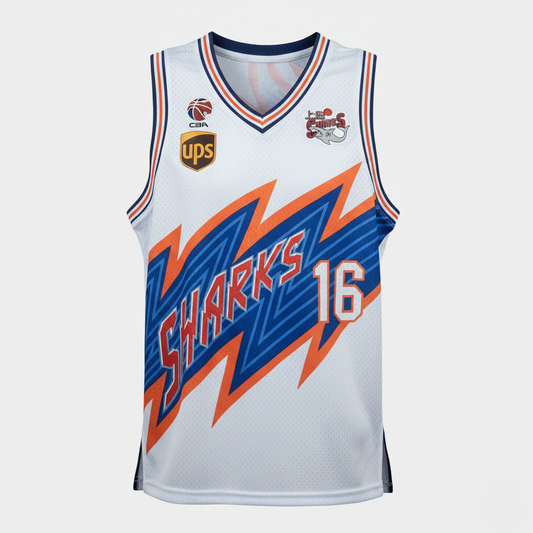 2019 Guerschon Yabusele #16 Shanghai Sharks Basketball Jersey Retro Vibe Jersey