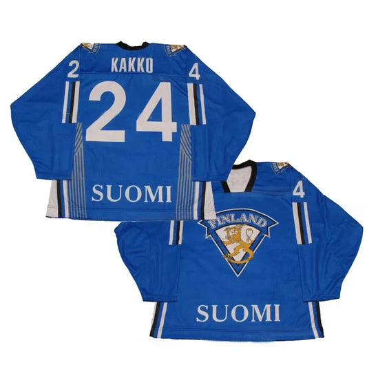 2019 Kaapo Kakko #24 Team Finland Hockey Classic Jersey Retro Vibe Jersey