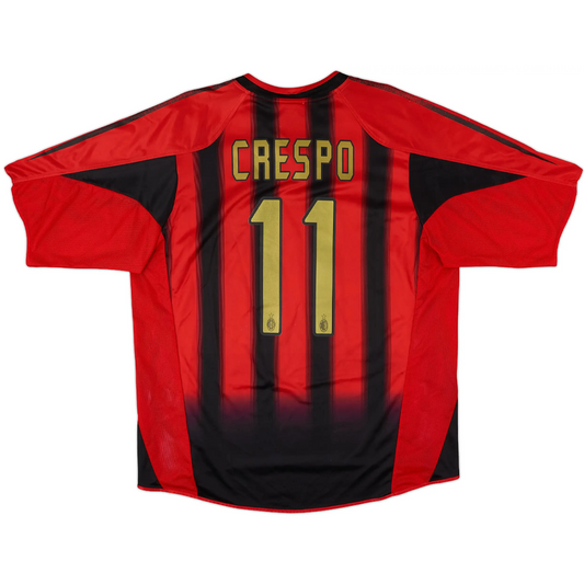 2004/05 AC Milan Hernán Crespo #11 retro football jersey front view
