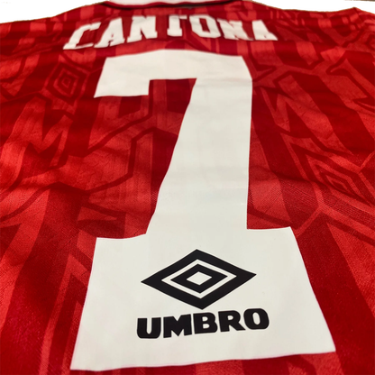 1992/93 Manchester United Cantona #7 retro football jersey back view
