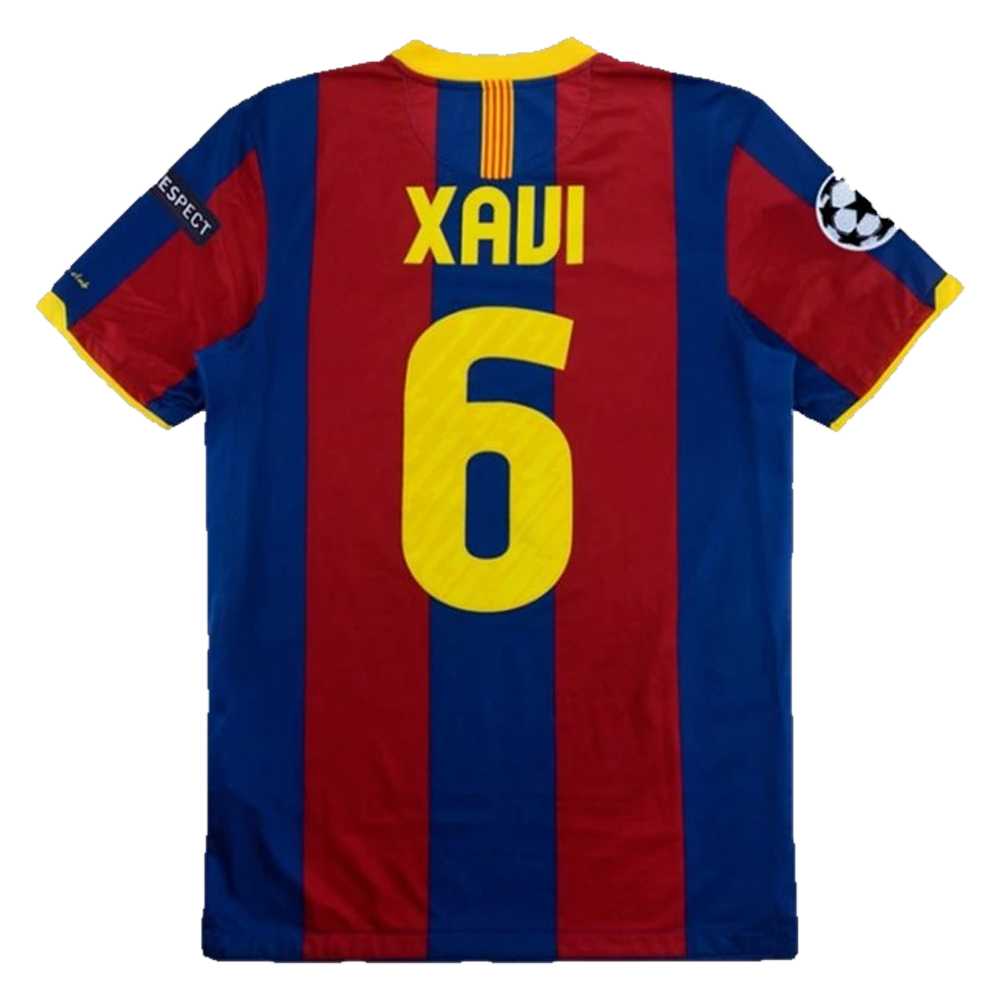 2010/11 FC Barcelona Xavi Hernández #6 Wembley Final Retro Football Jersey Retro Vibe Jersey