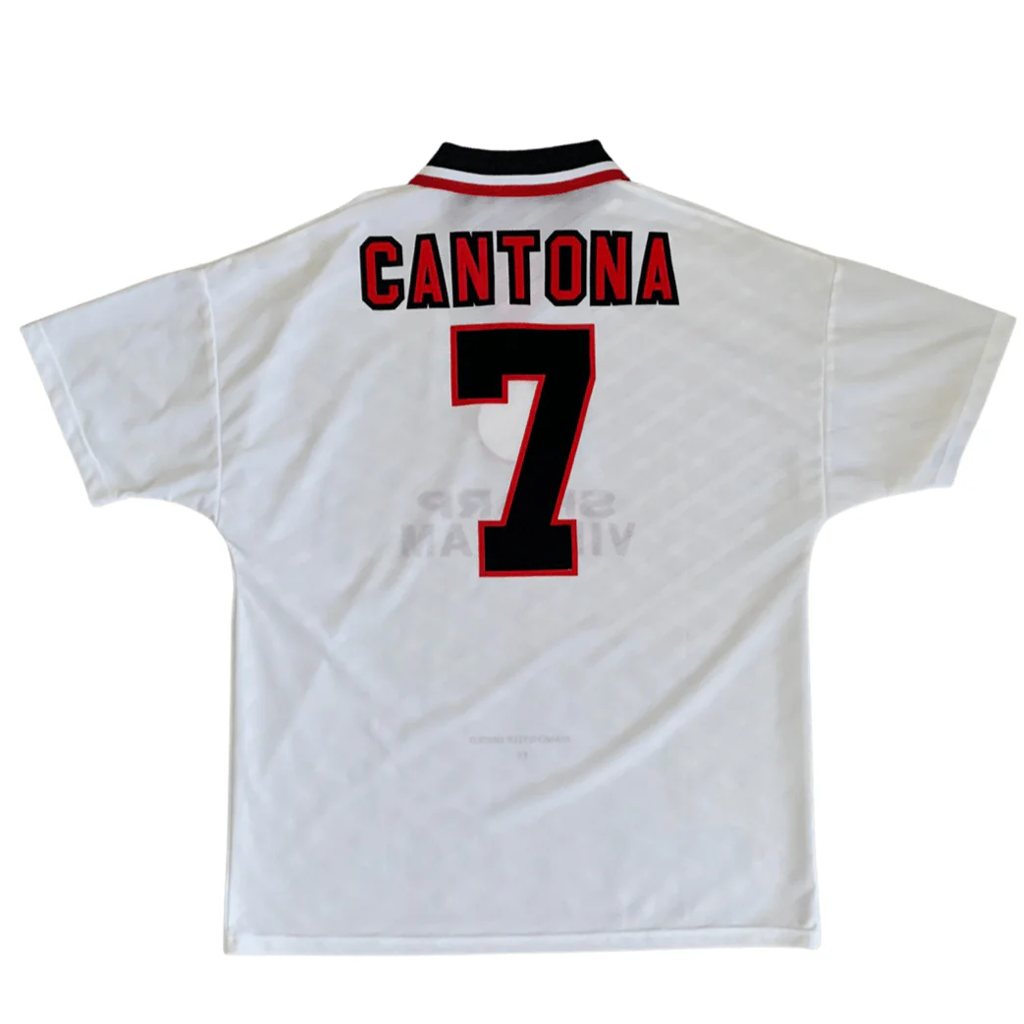 1995/96 Manchester United Eric Cantona #7 Away "Grey" Retro Football Jersey Retro Vibe Jersey