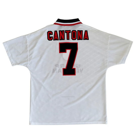 1995/96 Manchester United Eric Cantona #7 Away "Grey" Retro Football Jersey Retro Vibe Jersey
