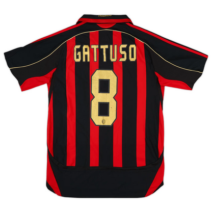 2006/07 AC Milan Gennaro Gattuso #8 retro football jersey front view