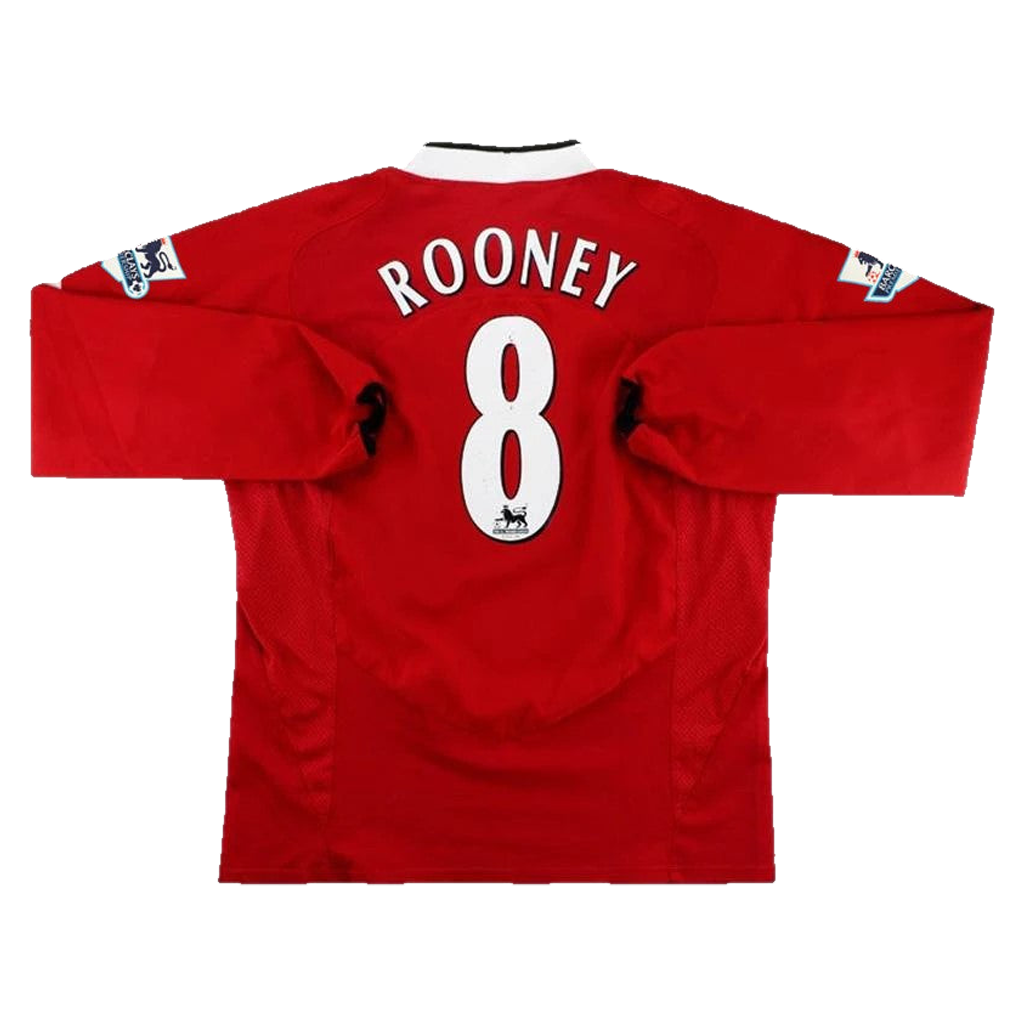 2004/05 Manchester United Wayne Rooney #8 Long Sleeve Retro Football Jersey Retro Vibe Jersey