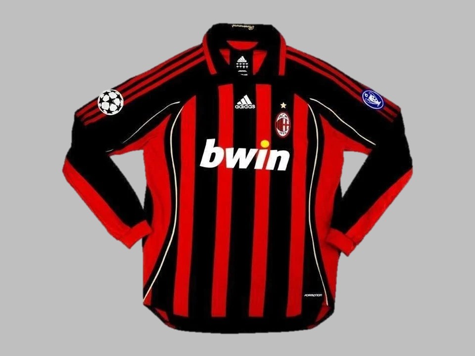 2006/07 AC Milan Andrea Pirlo #21 long sleeve retro football jersey back view