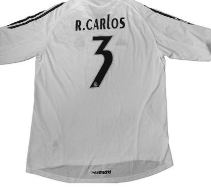 Roberto Carlos #3 Real Madrid 2005/06 home retro football jersey front view