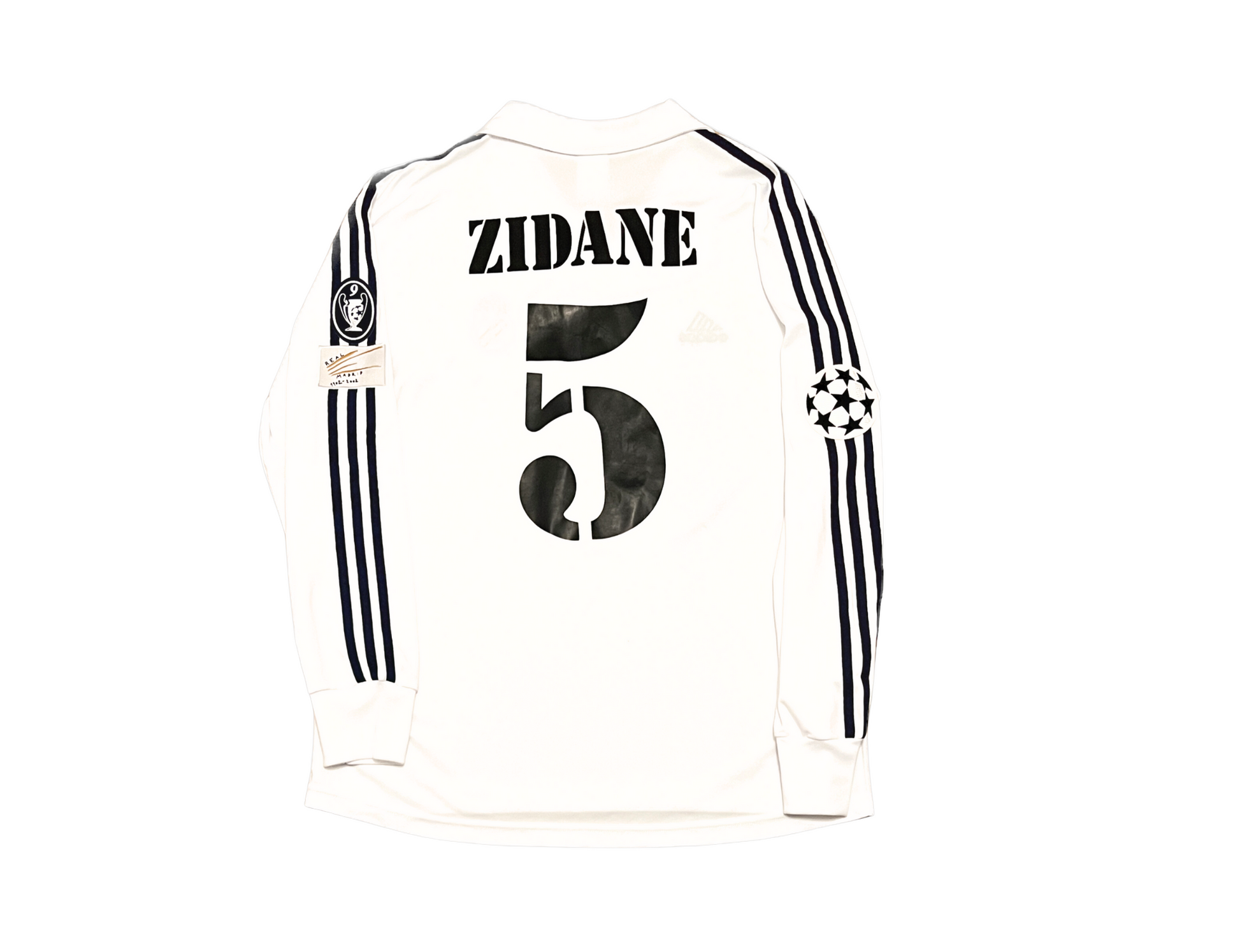 Zidane #5 Real Madrid 2001/02 long sleeve retro football jersey front view