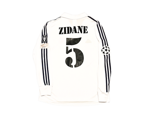 Zidane #5 Real Madrid 2001/02 long sleeve retro football jersey front view