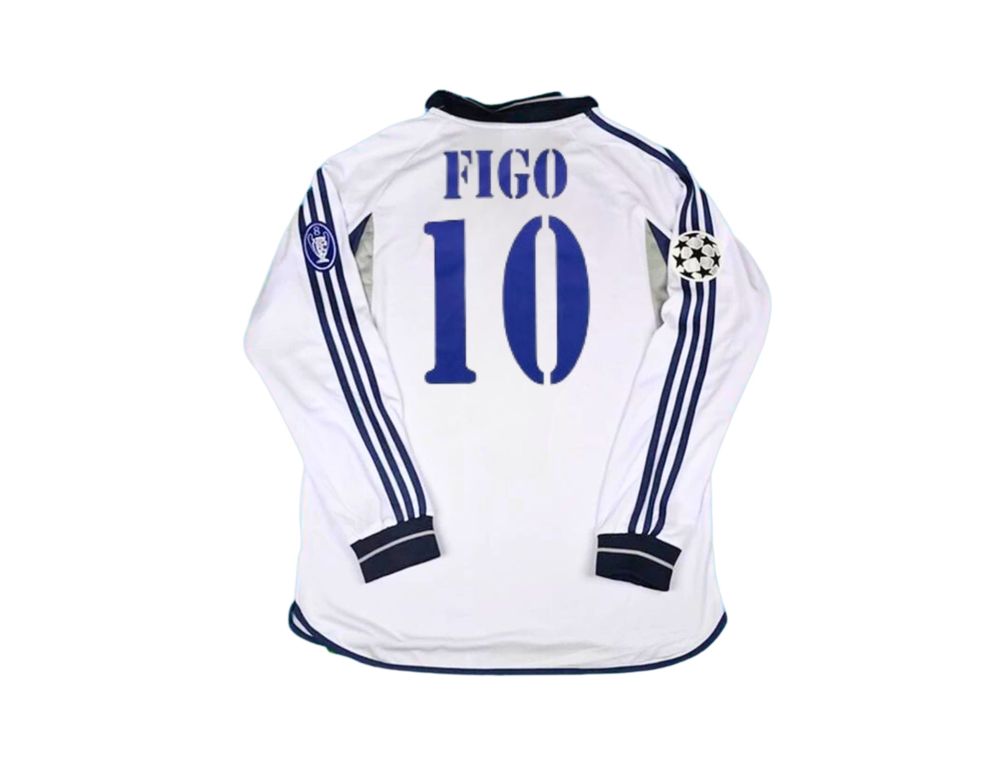 Luís Figo #10 Real Madrid 2000/01 home retro football jersey front view