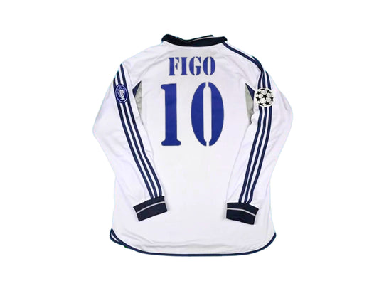 Luís Figo #10 Real Madrid 2000/01 home retro football jersey front view