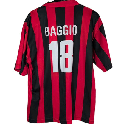 1995/96 AC Milan Roberto Baggio #18 Retro Football Jersey Retro Vibe Jersey