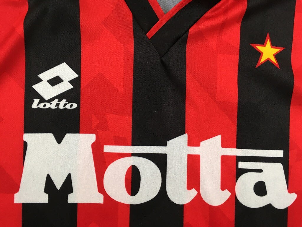 1993/94 AC Milan Paolo Maldini #3 retro football jersey detail view