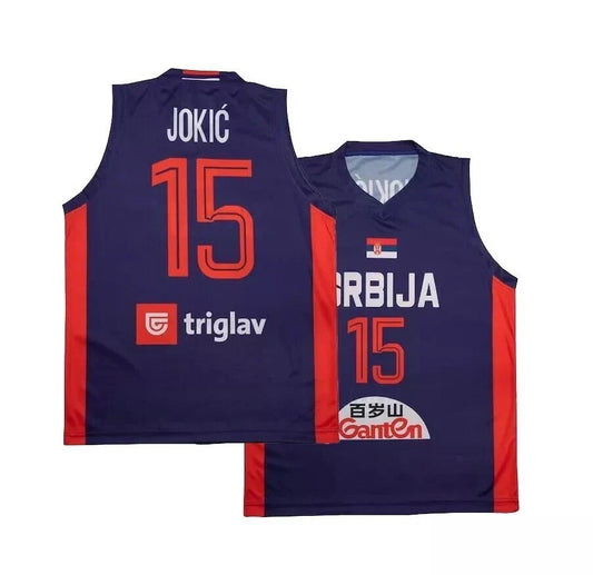 2020s Nikola Jokic #15 Serbia Basketball Jersey