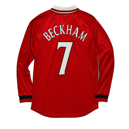 Red sports jersey with 'Beckham' and number '7' on a white background