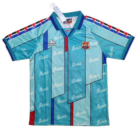 1996/97 Ronaldo #9 Barcelona Team Away Retro Soccer Jersey Retro Vibe Jersey