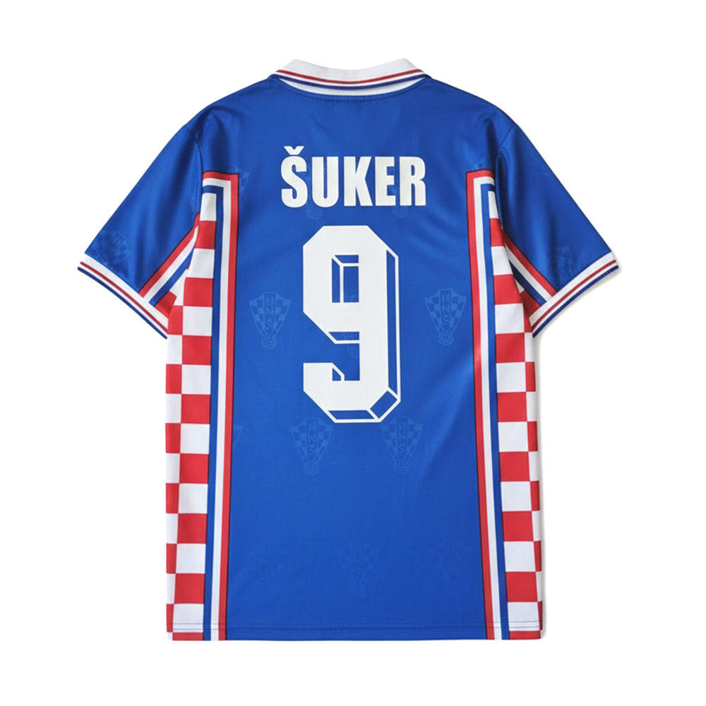Blue sports jersey with 'Söker' and number '9' on a white background