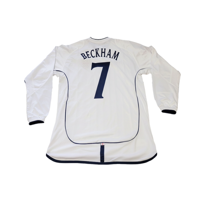 England 2002/03 Home Beckham #7 Blockcore Retro Football Jersey Soccer Shirt