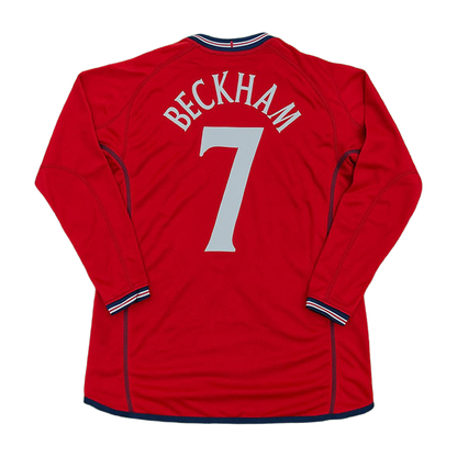 Red sports jersey with 'Beckham' and number '7' on a white background