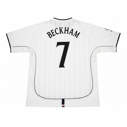 White sports jersey with 'Beckham' and number '7' on a white background