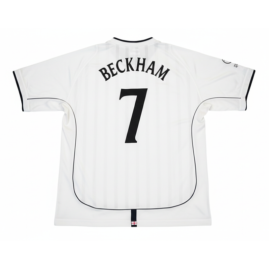 White sports jersey with 'Beckham' and number '7' on a white background